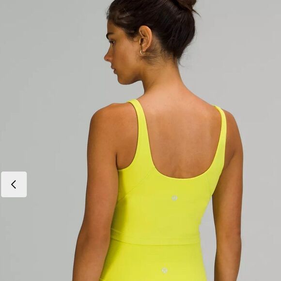 NWT Lululemon Align Nulu Crop Style Tank  YELLOW SERPENTINE Perfect! TANK SIZE 8 - Picture 5 of 7